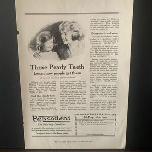 Vintage 1920 Pepsodent Thise Pearly Teeth Learn How People Get Ad Advertisement